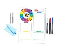 Gadpiparty Acrylic Whiteboard with Clock Stand Transparent Dry Erase Memo Board for Desk Compact Desktop Planning Board for Task Management Modern Office Home Organizer