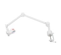Gadpiparty Adjustable Desktop Boom Arm Mic Stand with 3/8' Thread Table Clamp, White Metal and Plastic Construction, Reduces Shock and Vibrations for Studio and Work Use