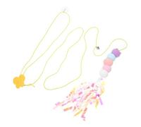 Gadpiparty Adjustable Hanging Cat with Suction Cup Retractable Swing for Indoor Cats Interactive Self-play Crinkle Caterpillar Teaser and Exercise