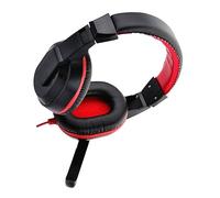 Gadpiparty Adjustable Noise Canceling Gaming Headset with Microphone for PC and Laptop Over the Head Stereo Design Comfortable Fit with Padding Dynamic Sound Red