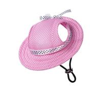 Gadpiparty Adjustable Pink Pet Sun Hat with Ear Holes for Small to Medium Dogs Breathable Summer Puppy Cap for Outdoor Protection and Comfortable Wear Adorable Dog Accessory for Sunny Days