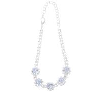 Gadpiparty Adjustable Silver Pet Necklace for Cats and Dogs with Rhinestone Detail, Lightweight Cooperized Silver Material, Versatile Fit to Enhance Your Pet's Personality and Style