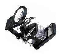 Gadpiparty Adjustable Soldering Stand Kit Led Light Magnifier Electronics Helping Hands Alligator Clips Tools Boxes