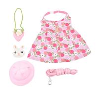 Gadpiparty Adorable Rabbit Harness Vest with Hat and Leash Lightweight and Comfortable Bunny Outfit for Small Pets Reduces Neck Tugging Suitable for Dwarf and Holland Lop Rabbits