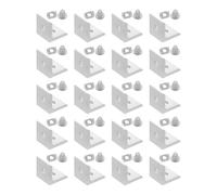 Gadpiparty Aluminum Extrusion Connector and Easy Installation High Precision Construction 20pcs L-Shape with 2 Holes Heavy Duty Slot Profile Bracket for Indoor Furniture Builds