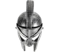 Gadpiparty Ancient Roman Helmet Folding Face Mask, Medieval Knight Warrior Costume Headwear for Adults and, Silver Double Soldier Prop for Halloween and LARP