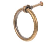 Gadpiparty Antique Brass Drawer Ring Handle Solid Copper Pull for Furniture Cabinet Doors Vintage Industrial Style Load-Bearing Hardware for Kitchen Bedroom Bookcase