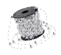 Gadpiparty Artificial Beads Chain Random Color 1 Roll Silver with Polished and Sparkling Appearance, for Christmas Decorations and Crafts