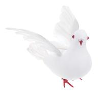 Gadpiparty Artificial Large White Peace Pigeon Decoration with Extended Wings for Wedding and Home Décor, Realistic Bird Figurine Ornament for Indoor Display