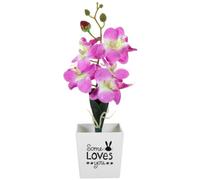 Gadpiparty Artificial Moth Orchid Desktop Faux Potted Flower Purple Plastic