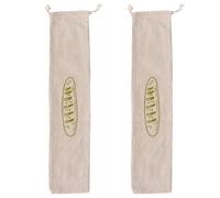Gadpiparty Bags Pouches Drawstring Bread Linen Storage Reusable 2pcs with Design Eco-friendly Beige for Homemade Bread and Snacks, for Travel and College Dorm