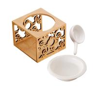 Gadpiparty Bamboo Ceramic Essential Oil Burner Vintage Style Aromatherapy Wax Melt Warmer Lightweight Fragrance Oil Diffuser for Home Yoga Bedroom Living
