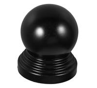 Gadpiparty Black Iron Fence Post Caps with Ball Top Design, Protective Cover for Stair Handrail and Fence Post, Easy Installation for Outdoor Projects and Patio Decorations, 76mm Size