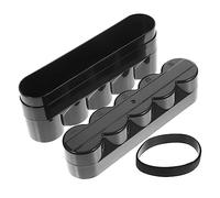Gadpiparty Black Plastic Camera Reel Canisters Storage Box with Lid Hard Plastic Film Box Portable for 5-rolls of Film Suitable for Carrying in Bag Or Pocket Large Capacity