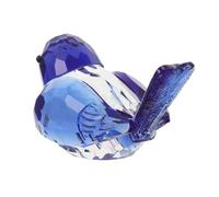Gadpiparty Blue Crystal Bird Figurine Paperweight for Feng Shui Desk Decor | Faceted Animal Shape, Rainbow Reflections and Light Refraction, Sparrow Style Collectible Piece