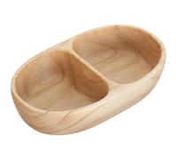 Gadpiparty Boat Shaped Wooden Fruit Tray Bowl with Two Compartments | Birch Wood, Rustic Natural Grain Finish, Smooth Surface, for Appetizers, Keys, Daily Living