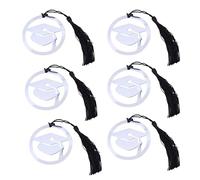 Gadpiparty Bookmarks with Black Tassel 12pcs Stainless Steel Doctoral Graduation Graduation Easy Page Marking Metal Page Markers for Students and Readers