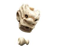 Gadpiparty Boxwood Dragon Head Pendant Charm 3D Hand-Carved Wooden DIY Beads for Jewelry Making Light Yellow Keychain Accessories for Crafts and Bracelets