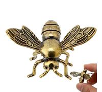 Gadpiparty Brass Bee Ornament Small Desktop Decoration Golden Bumble Bee Figurine Home Decor Shelf Ornament 1.85In Compact Craft Adornment