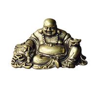 Gadpiparty Brass Maitreya Buddha Ornament Golden Solid Brass Craft Decor for Desktop Decoration with Fine Workmanship, Practical and Creative Figurine Suitable for Office and Festival
