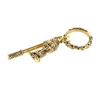 Gadpiparty Brass Monkey Keychain with Stick Monkey Figurine Lucky Charm Pendant for Car and Backpack and Versatile Brass Keyring Accessory