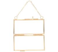 Gadpiparty Brass Picture Frame Floating Glass Frame for Pressed Flowers Display with Vintage Style Sturdy Glass and Metal Construction for Home Décor and Wall Art Display