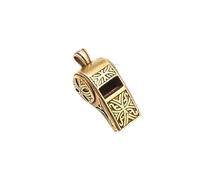 Gadpiparty Brass Whistle Pendant Key Ring Charm Durable Jewelry Making Accessory for Keychains Bags and DIY Projects Unique Outdoor Survival Design Golden Finish