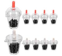 Gadpiparty Bubble Tea Keychain Plastic DIY Pearl Milk Tea Cup Charm for Keychain Decor, Phone Dangle Charms and Earrings Making
