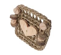 Gadpiparty Bunny Chinchilla Guinea Pig Grass Mat Pet Cage Teething for Teeth Grinding and Claw Care Heart-shaped Animal Chew Pad with Smooth Edges for Dental Health and Activity