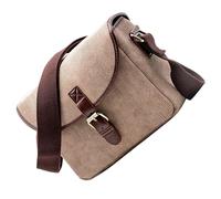 Gadpiparty Canvas Camera Bag with Adjustable Shoulder Strap and Detachable Padded Partition, Protective Crossbody Photography Pouch for Camera and Lens, for Travel and Day Trips