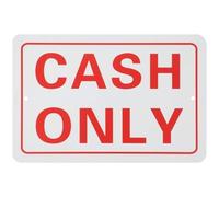 Gadpiparty Cash Only Sign Aluminum No Credit Debit Cards No Checks Cash Payment Only for Business Retail Stores Offices with Pre-drilled Easy to Mount Bright Visible Letters