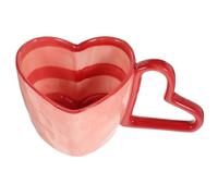 Gadpiparty Ceramic Heart Shaped Mug 200-300ml Pink Coffee Cup | Elegant Style, Suitable for Tea, Milk, Hot Chocolate, Water, Juice, Occasions