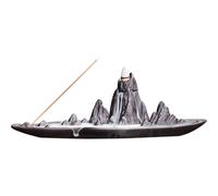 Gadpiparty Ceramic Mountains Backflow Incense Burner Holder and Fatigue Aromatherapy Censer Ornament with Zen Style Decorative Effects for Bedroom and Sauna Room