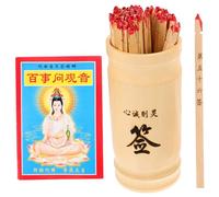 Gadpiparty Chinese Divination Sticks Fortune Telling Kit with Bamboo Sticks and White Cylinder for Buddhist Temple and Family Gathering Games