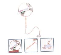 Gadpiparty Chinese Style Metal Bookmark Hollow Out Fan Pendant Page Marker for Readers Students Writers Office Supplies