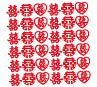 Gadpiparty Chinese Traditional Xi Word Confetti 270Pcs Non-Woven Fabric Wedding Table Bed Decorations Heart and Round Shapes