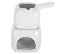 Gadpiparty Chocolate Fondue Melter Melting Pot for Home Use Ceramic Quick Melting with Texture Maintenance, White Fondue Pot Set and Small Food Establishments for Tabletop Dessert Serving