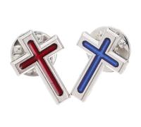 Gadpiparty Christian Cross Brooch Pin 2Pcs Metal Lapel Pins with Elegant Design for Baptism and Church Events