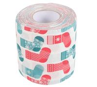 Gadpiparty Christmas Socks Pattern Toilet Paper Roll Soft Printed Bath Tissue for Holiday Decor Creative Xmas Socks Design Easy Tear Lines Comfortable and Festive Bathroom Tissue