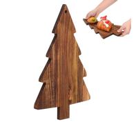 Gadpiparty Christmas Tree Shaped Wooden Charcuterie Board and Pizza Tray with Delicate Details, Versatile and Easy to Clean Serving Platter for Homes and Restaurants