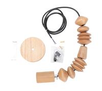 Gadpiparty Classic Wooden Bead Chandelier Pendant Lamp Height Rustic Cafe Lighting for Restaurant Bar Home Decor with Comfortable Non- Source