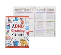 Gadpiparty Cleaning Schedule Planner Notebook with Effortless Organization and Ink Bleed Prevention Paper Material 2pcs Managing Daily and Weekly for Home and Office for Teens and Adults