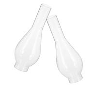 Gadpiparty Clear Chimney for Oil lamp 2pcs Glass lampshade Replacement Vintage Easy Installation Windproof for Coal Oil Lamps Home Emergency Lighting