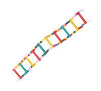 Gadpiparty Colorful Beads Ladder Bird for Parrots and Small Birds Wooden Climbing Stair Step Rainbow Beads Safe Playground for Cockatiels Parakeets and African Grey Parrot Exercise and