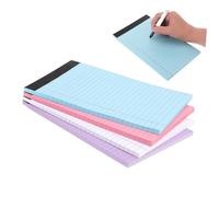 Gadpiparty Colorful Memo Pads A5 127x203mm, 4pcs Lined Writing Notepads with Tearable Sheets for Office and School Use