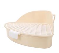 Gadpiparty Corner Pet Triangle Litter Box for Rabbits Hamsters Chinchillas Anti-leak Design Easy-clean Small Animal Potty Training Tray Space-saving White Pan