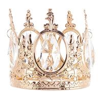 Gadpiparty Crystal Chandelier Lamp Shade Modern Crown Shaped Ceiling Light Decorative Royal Pendant Lampshade Replacement for Light Fixtures Golden 12x12cm