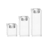 Gadpiparty Crystal Easy to Clean Candle Holder with Elegant Cube and Candlestick Glittering Translucent Design Tealight Holder for Special Events and Party Table Decoration