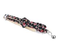 Gadpiparty Cute Adjustable Cat Collar with Bell and Detachable Floral Bow Tie, 3pcs Small Black Cat Collars for Kitten Safety and Decorative Pet Accessories