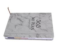 Gadpiparty Daily Planner Book Marble Pattern PU Cover English Diary with Day Per Page Layout for Office Work Appointment Scheduling and Monthly Organization